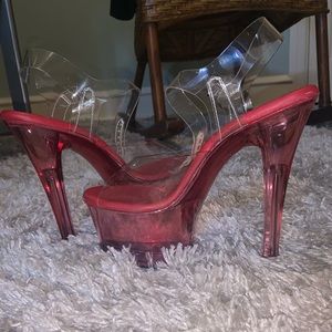 Pink Clear Pleaser Heels